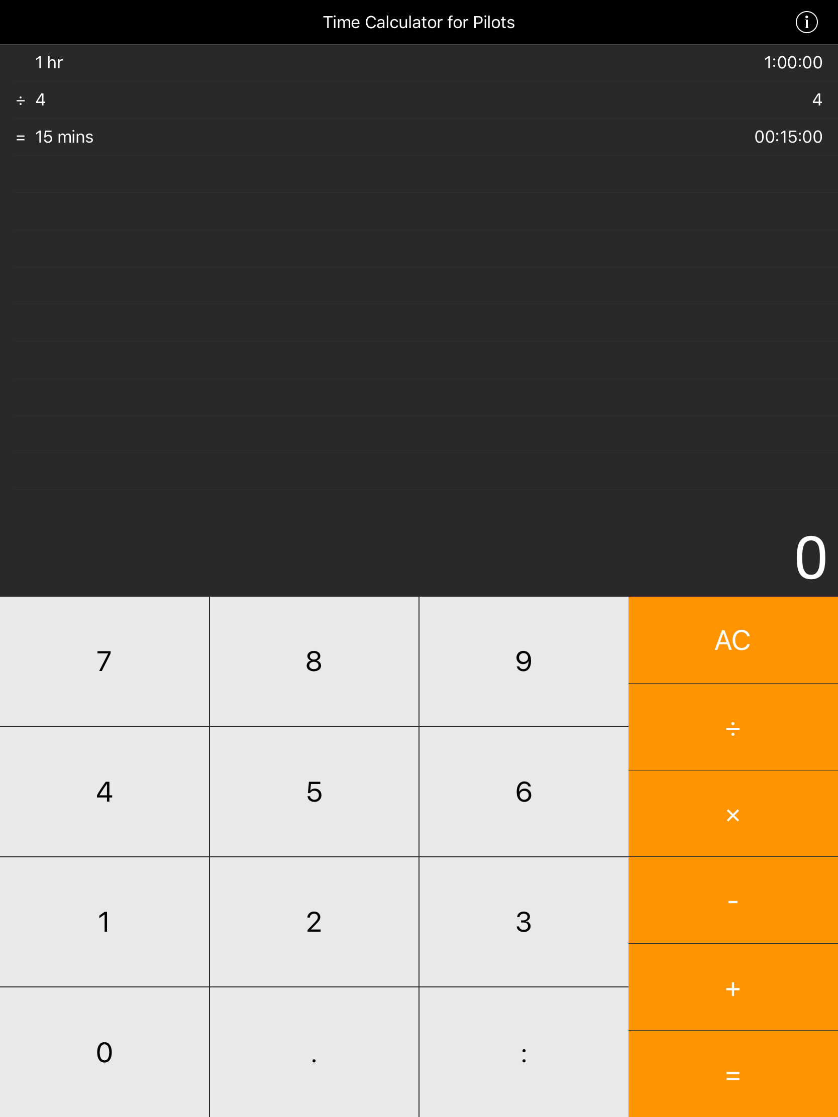 iPad division screen