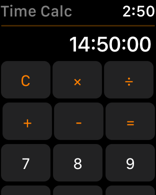 Apple Watch calculator screen