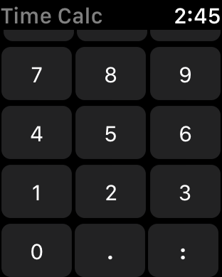 Apple Watch entry screen